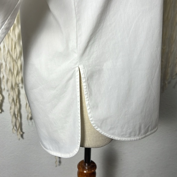 Lafayette 148 White Long Sleeve Button Down Button Accent Along Sleeve Size XS - Picture 3 of 13